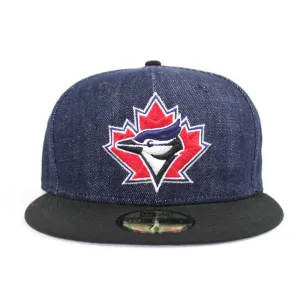 Toronto Blue Jays New Era 59Fifty Fitted Hat (FOAMPOSITE ONE DENIM Gray Under Brim)
