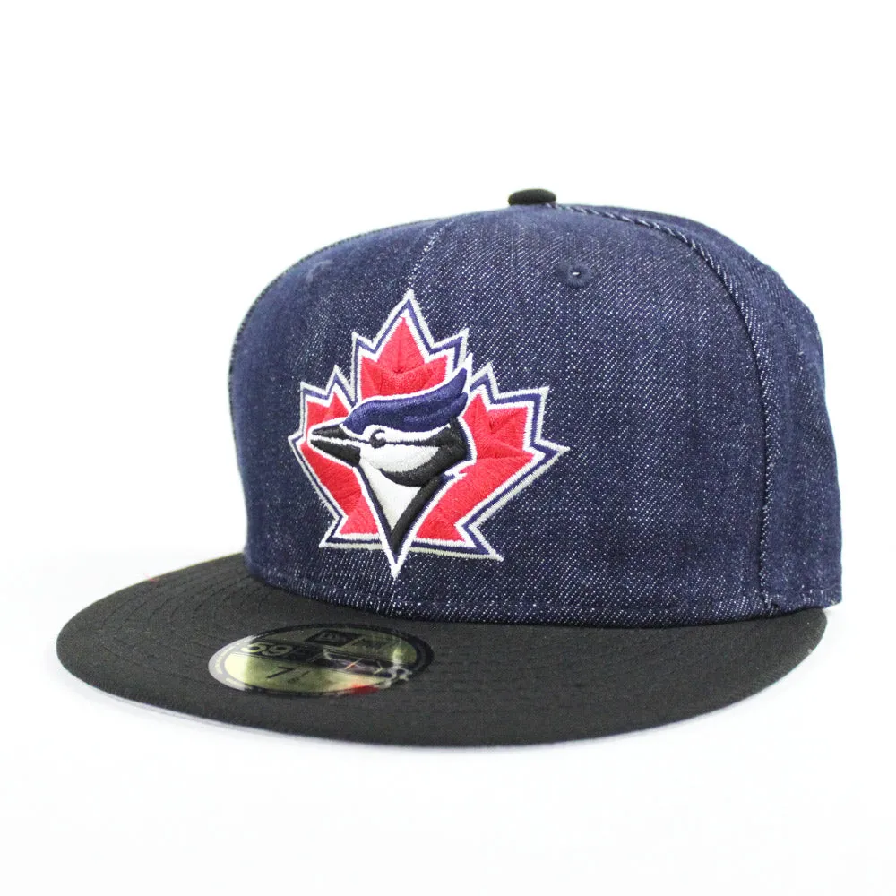 Toronto Blue Jays New Era 59Fifty Fitted Hat (FOAMPOSITE ONE DENIM Gray Under Brim)