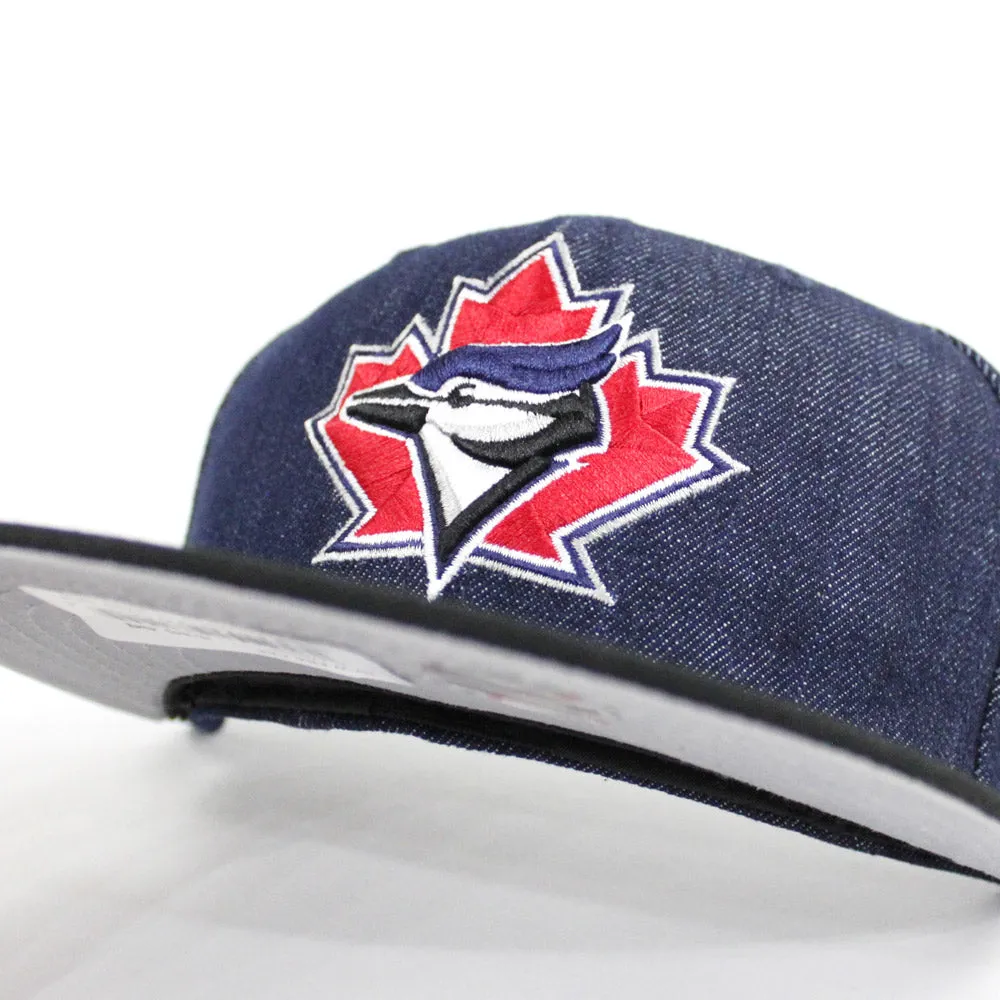 Toronto Blue Jays New Era 59Fifty Fitted Hat (FOAMPOSITE ONE DENIM Gray Under Brim)