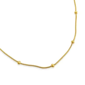 Totara 18K Gold Beaded Chain Necklace