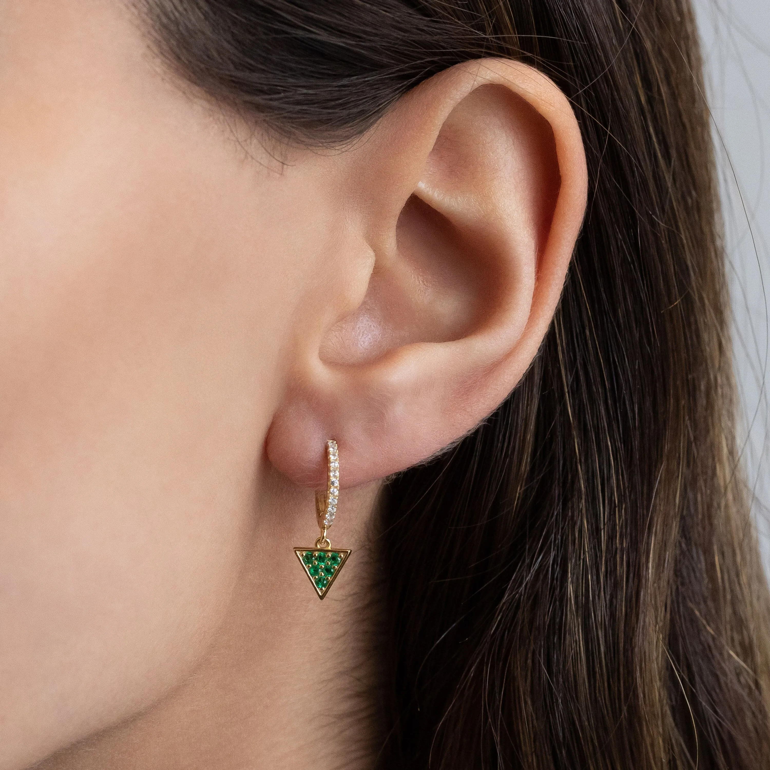 Triangle Huggie Earring