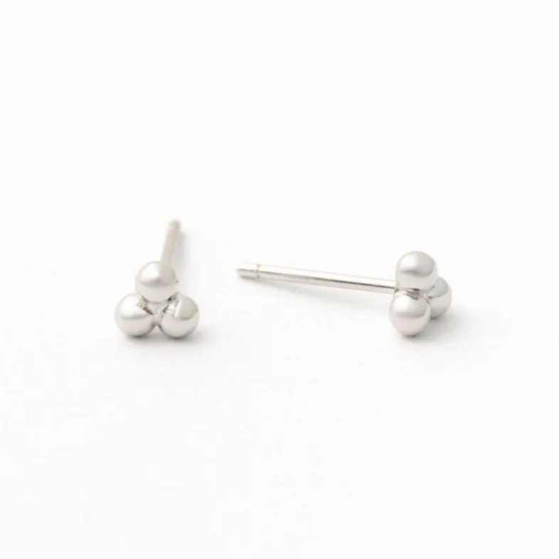 Triple Beaded Stud Earring