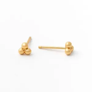 Triple Beaded Stud Earring