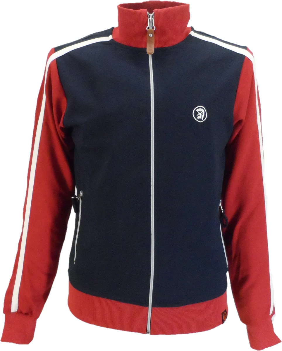 Trojan Records Mens Red and Navy Retro Track Tops