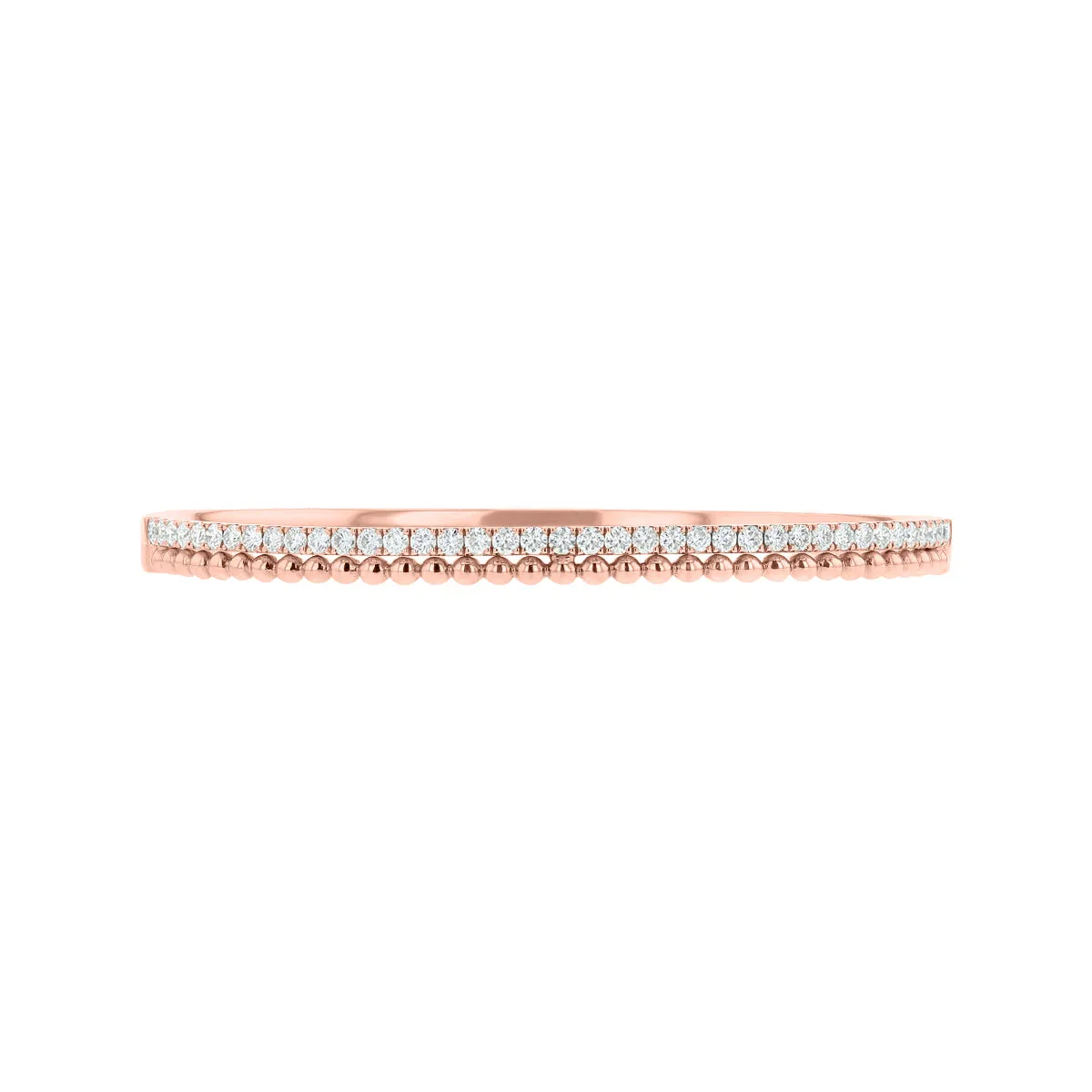 Two-Row Round Shaped Diamond Beaded Bangle