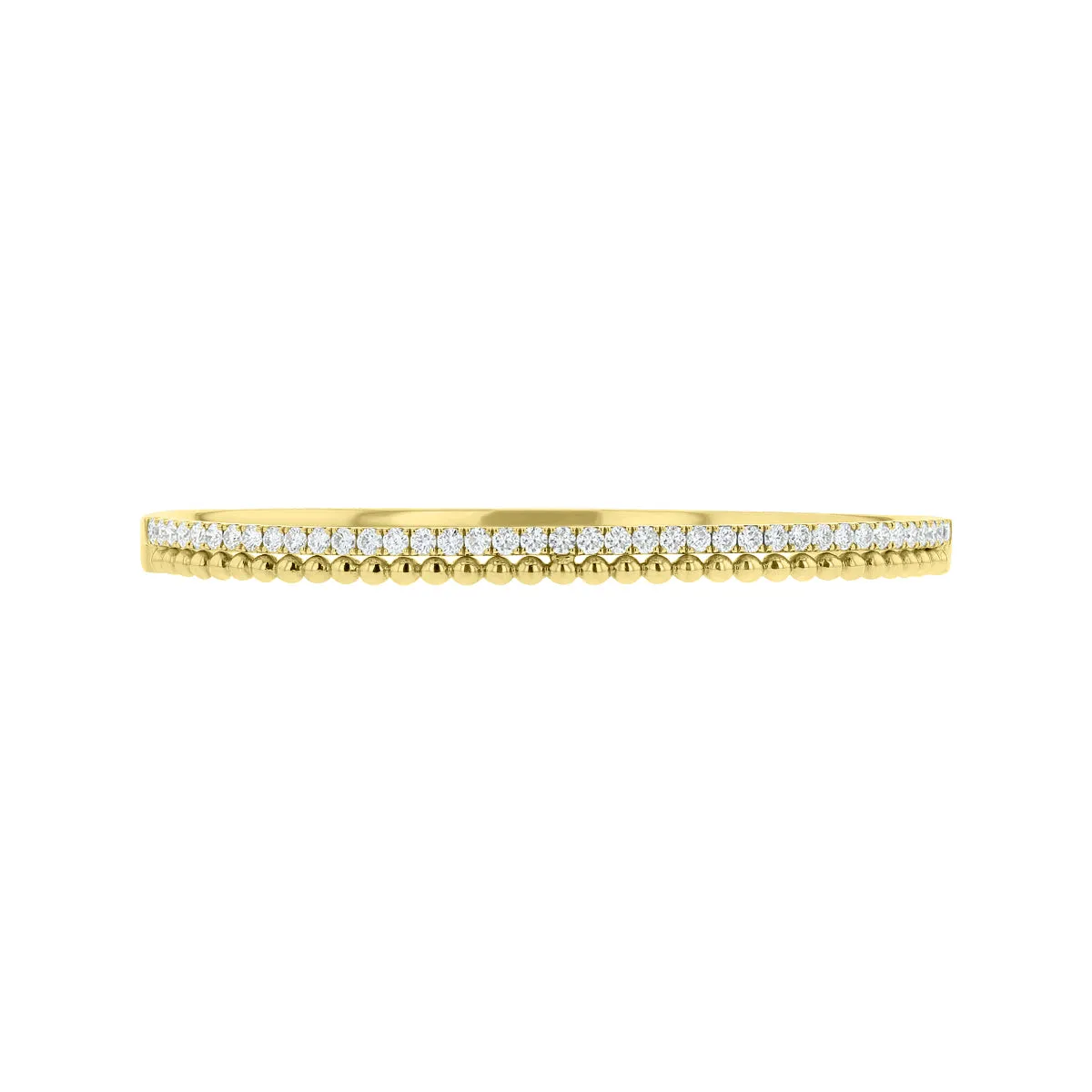 Two-Row Round Shaped Diamond Beaded Bangle
