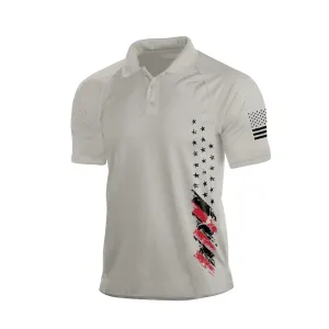 USA FLAG  100% COTTON RAGLAN GRAPHIC SHORT SLEEVE POLO SHIRT