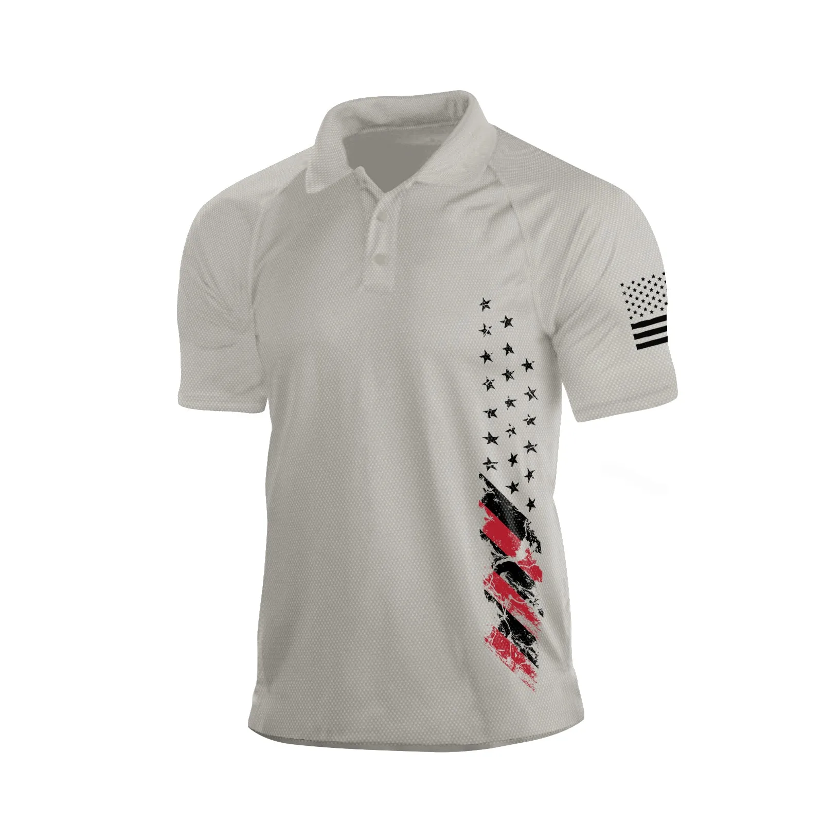 USA FLAG  100% COTTON RAGLAN GRAPHIC SHORT SLEEVE POLO SHIRT