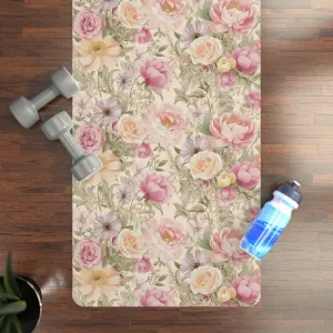 Vibrant Pink Flowers Yoga Mat for Perfect Yoga Practice