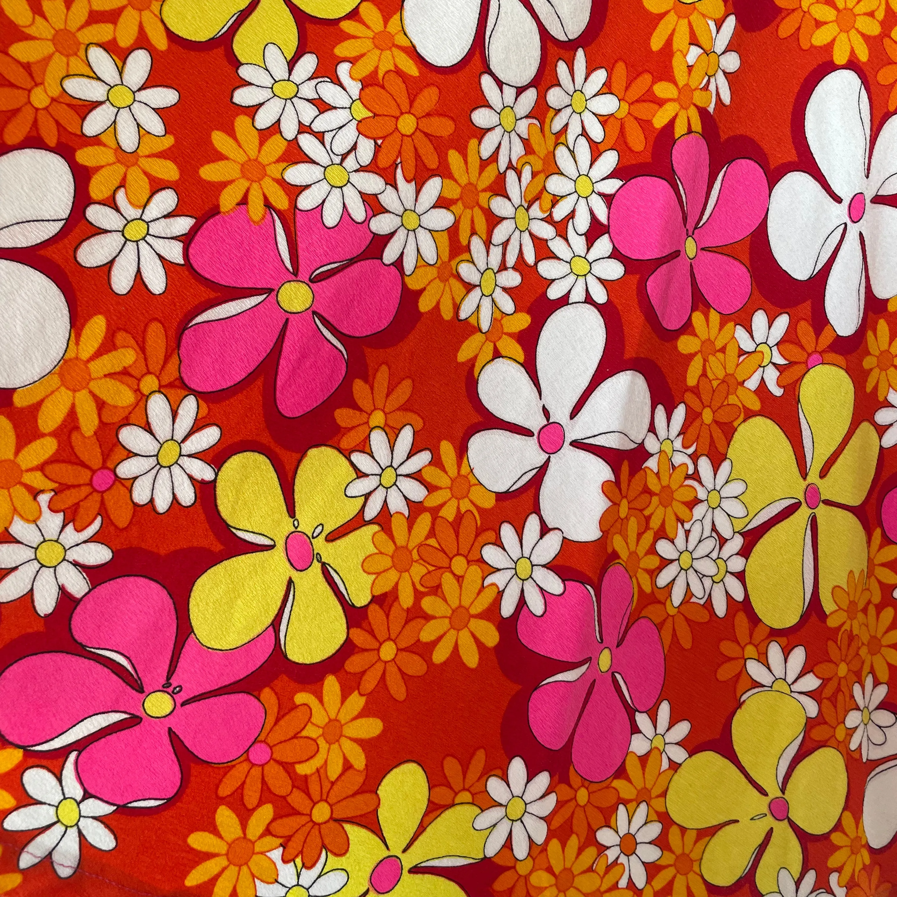 Vintage 60s retro psychedelic floral wrap skirt // OSFM (HT2394)