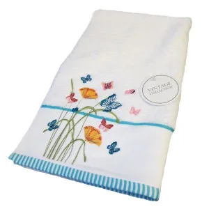 Vintage Butterfly White Towels