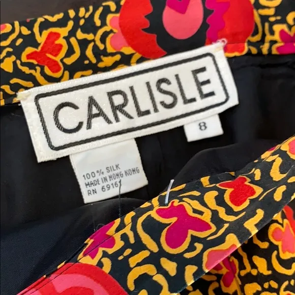 Vintage Carlisle floral silk retro mod ski…