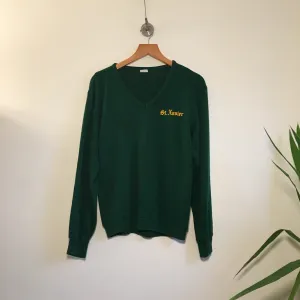 Vintage CHAMPION St Xavier v-neck sweater // size Medium