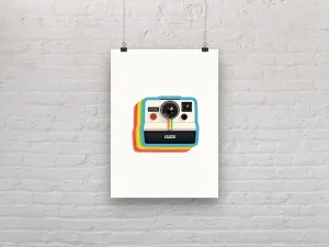 Vintage polaroid art print, retro art, fine art print wall decor, vintage art, fine art, wall hanging, Interior design, home decor, camera