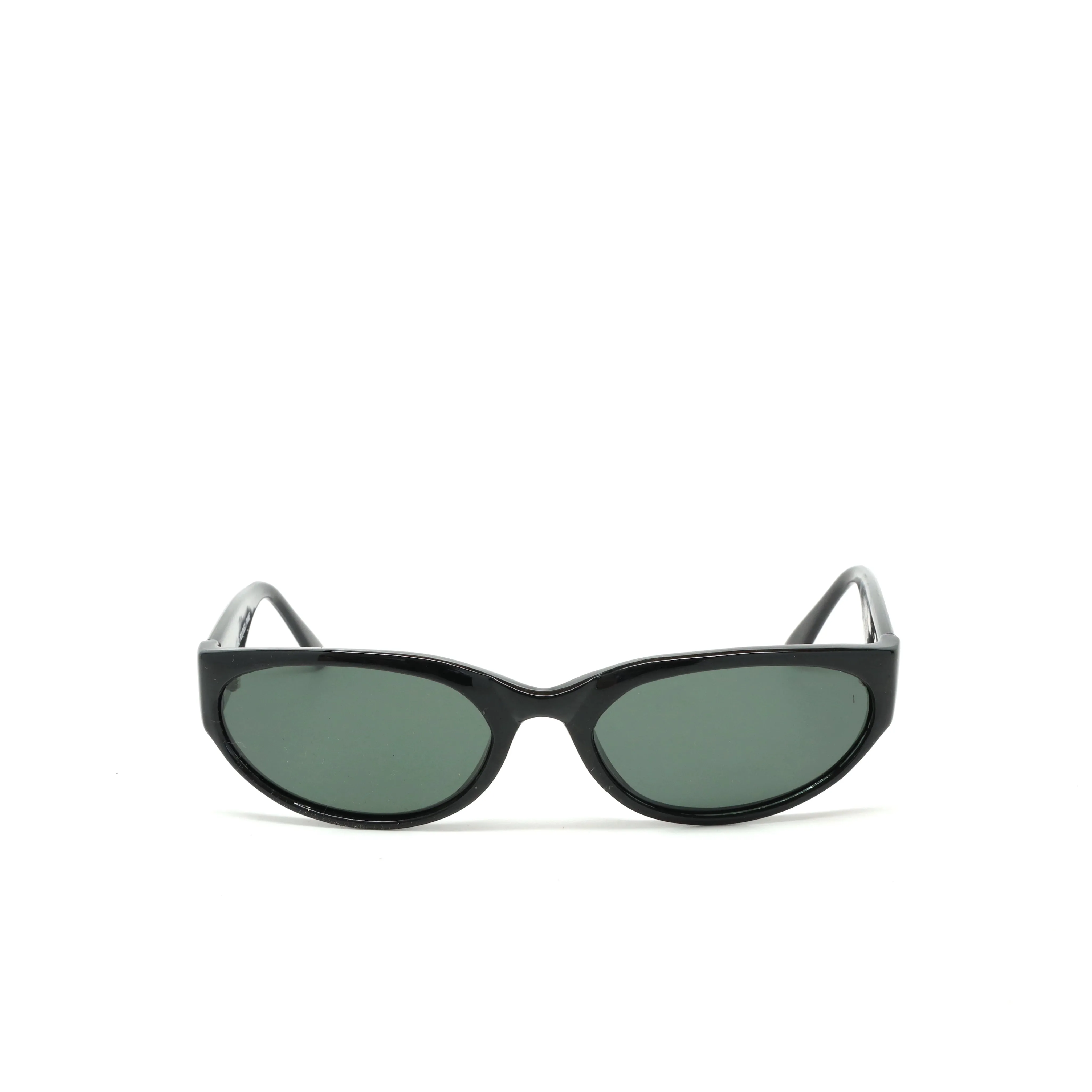 Vintage Standard Size Red Circular Frame Sunglasses - Black