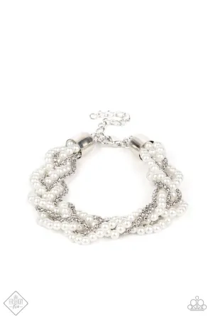 Vintage Variation White Paparazzi Bracelet