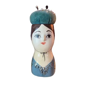 VTG Gemma Taccogna Folk Art retro Paper Mache Made in Japan Art Pin Cushion Head