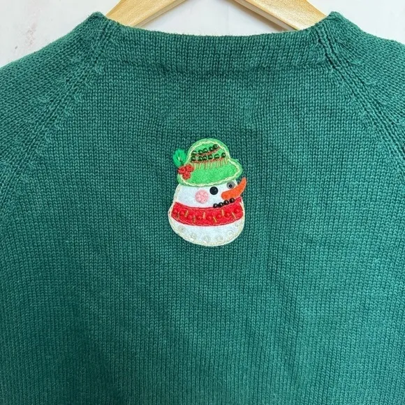 VTG Tiara Snowmen Ugly Button-Up Cardigan - B35