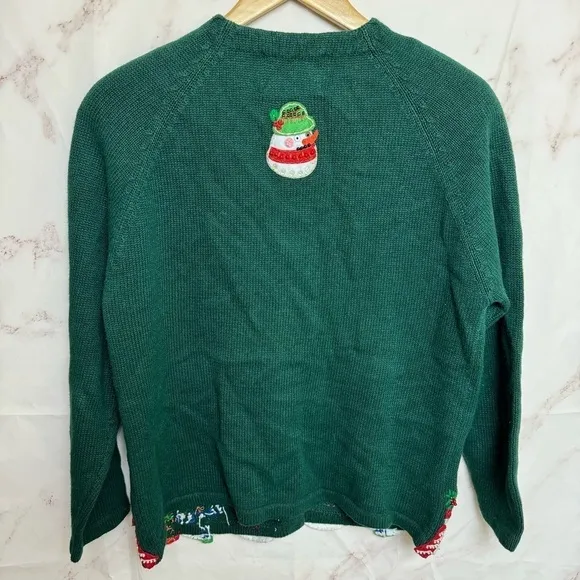 VTG Tiara Snowmen Ugly Button-Up Cardigan - B35