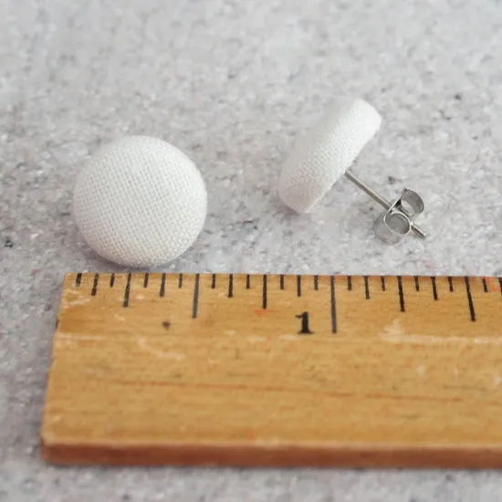 Warm Mod Fabric Covered Button Earrings