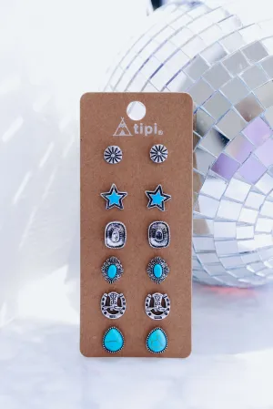 Western And Turquoise Dainty Earring Set
