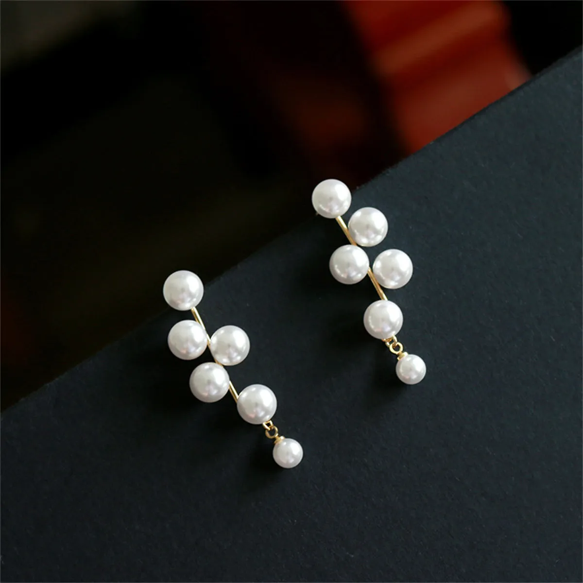 White Pearl & 18K Gold-Plated Lamp Post Drop Earrings