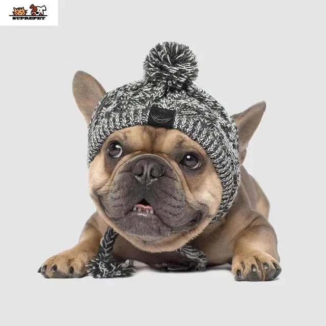 Winter Warm Dog Hats Windproof Knitting French Bulldog and small Doggies