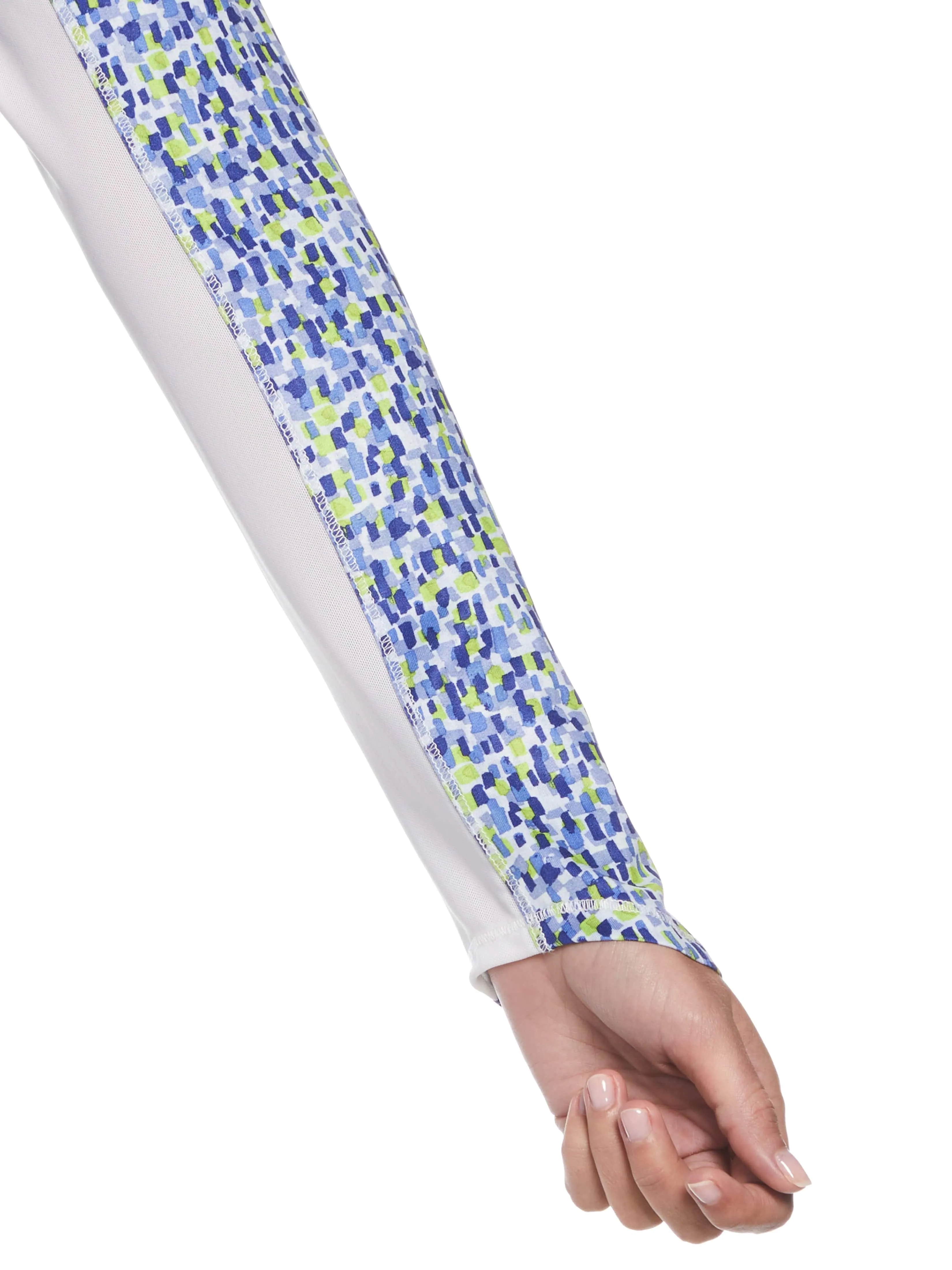 Womens Digital Confetti Print Sun Protection Golf Shirt