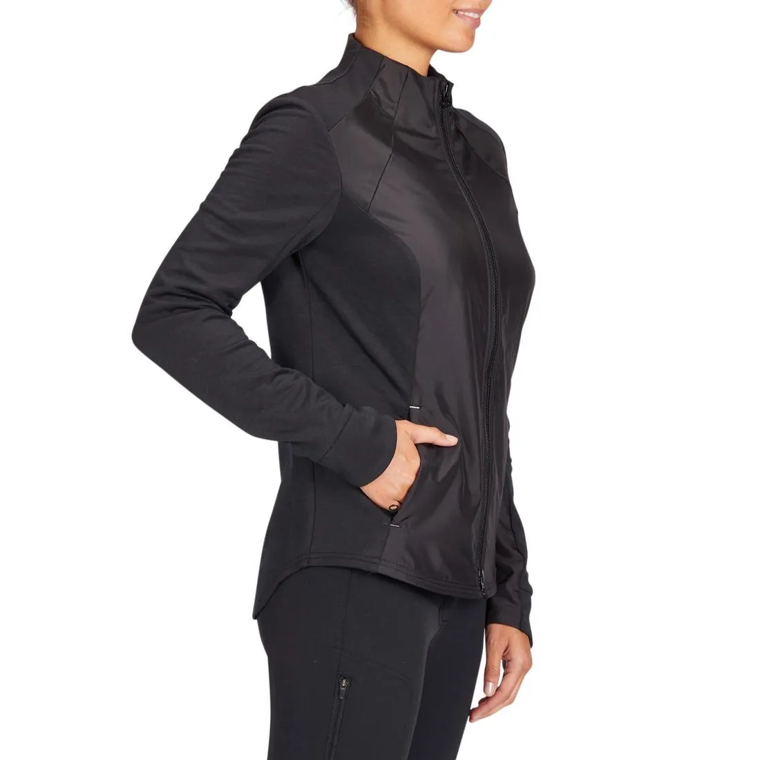 Women's Horse Riding Zipped Sweatshirt 500 - Black