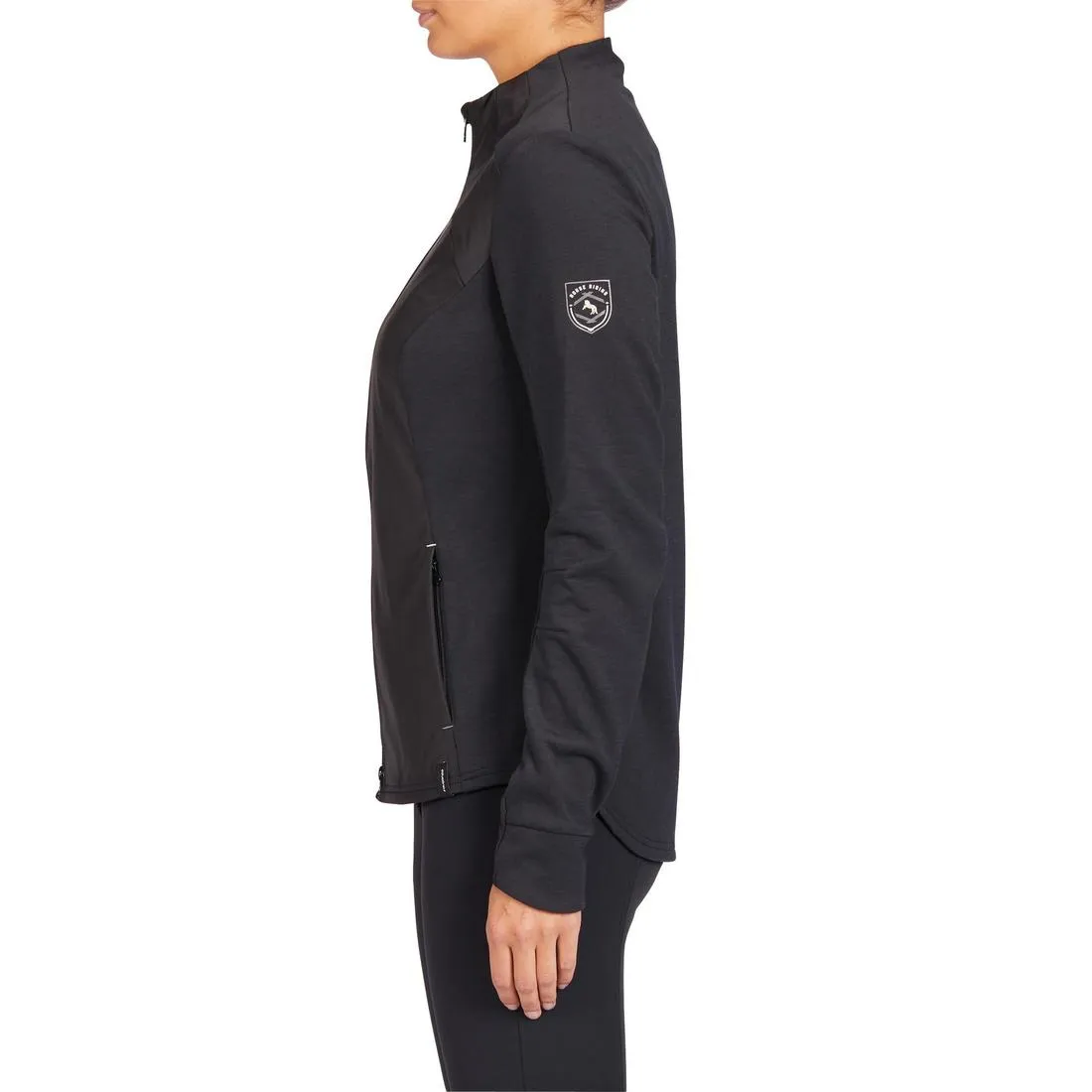 Women's Horse Riding Zipped Sweatshirt 500 - Black