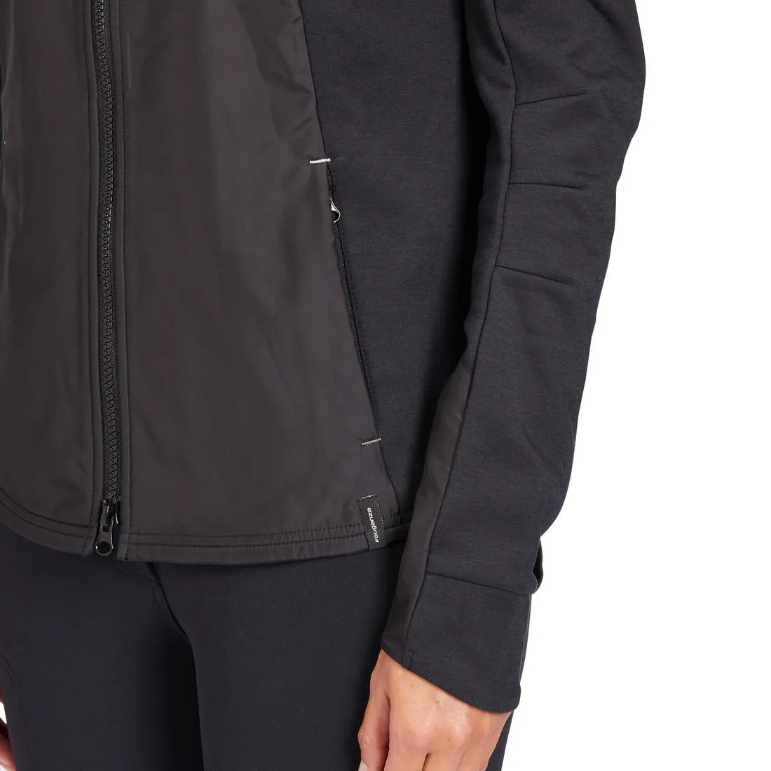 Women's Horse Riding Zipped Sweatshirt 500 - Black