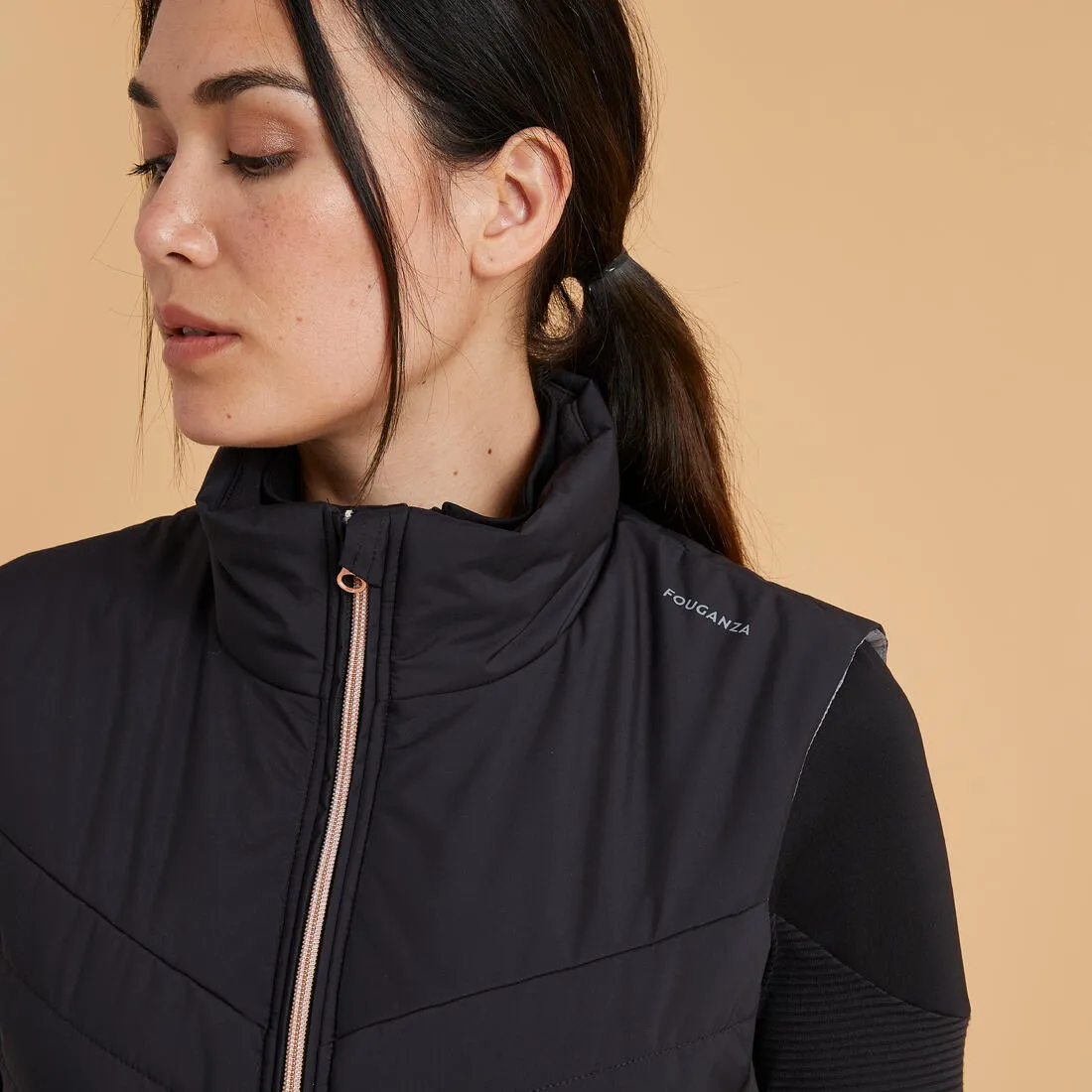 Women's Sleeveless Horse Riding Down Jacket 500 Zip