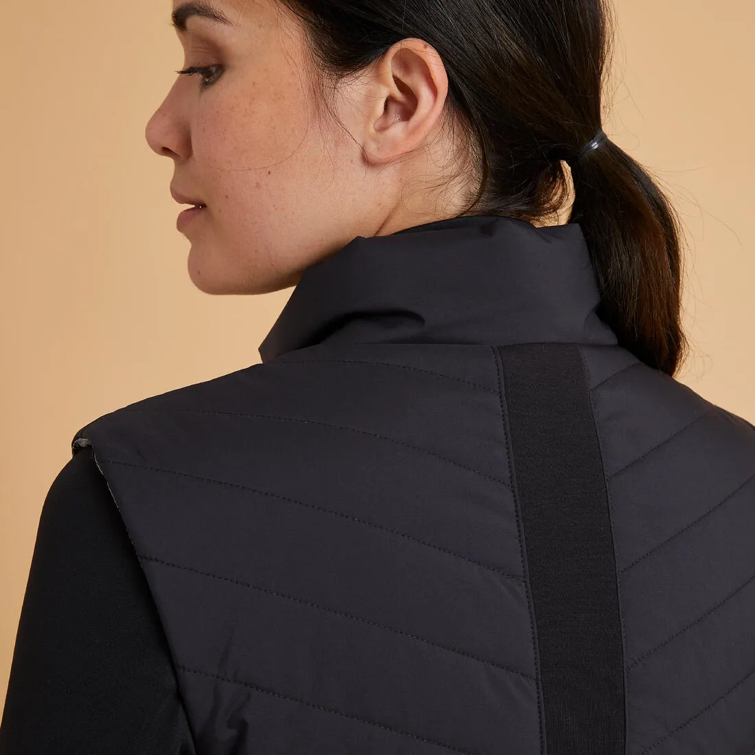 Women's Sleeveless Horse Riding Down Jacket 500 Zip