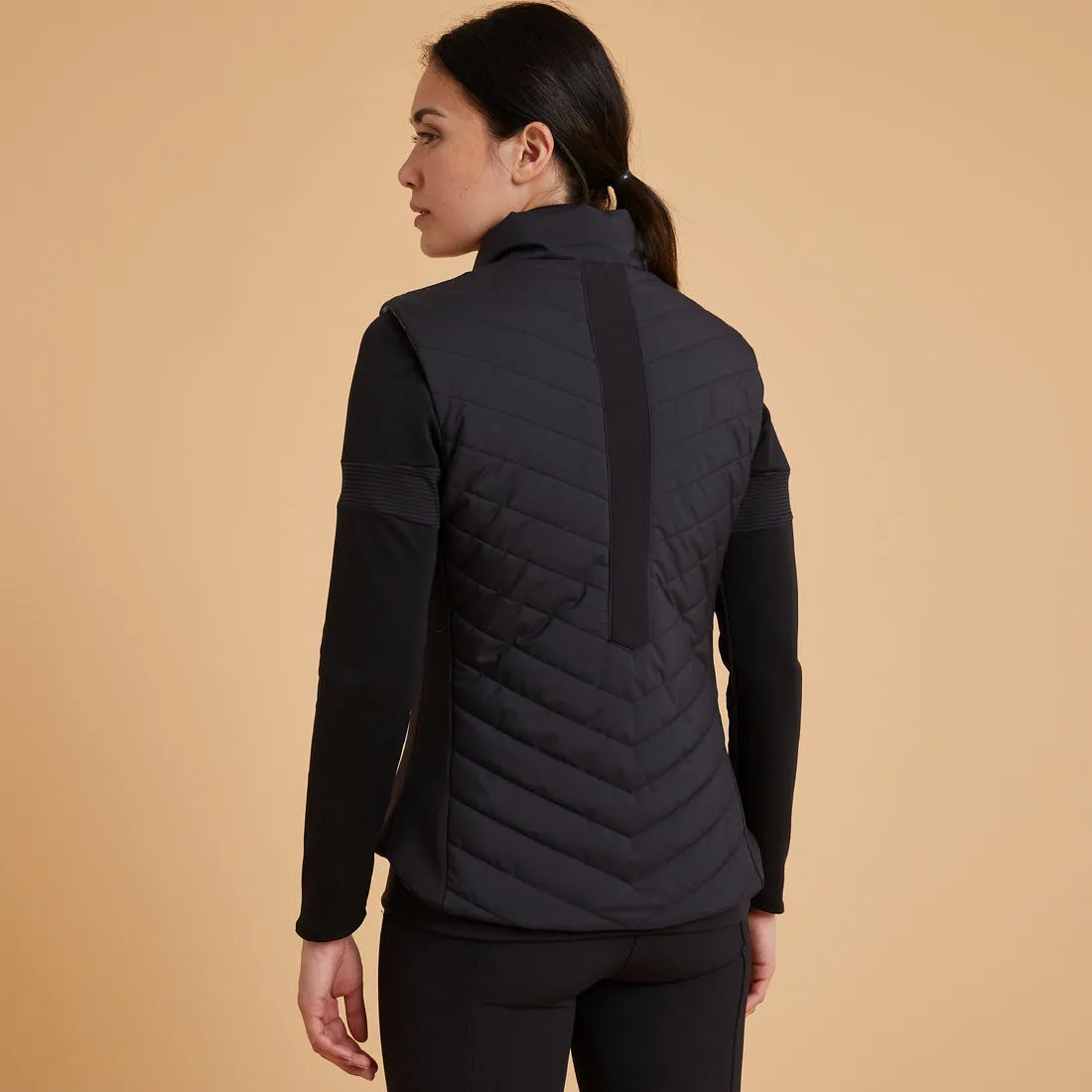 Women's Sleeveless Horse Riding Down Jacket 500 Zip