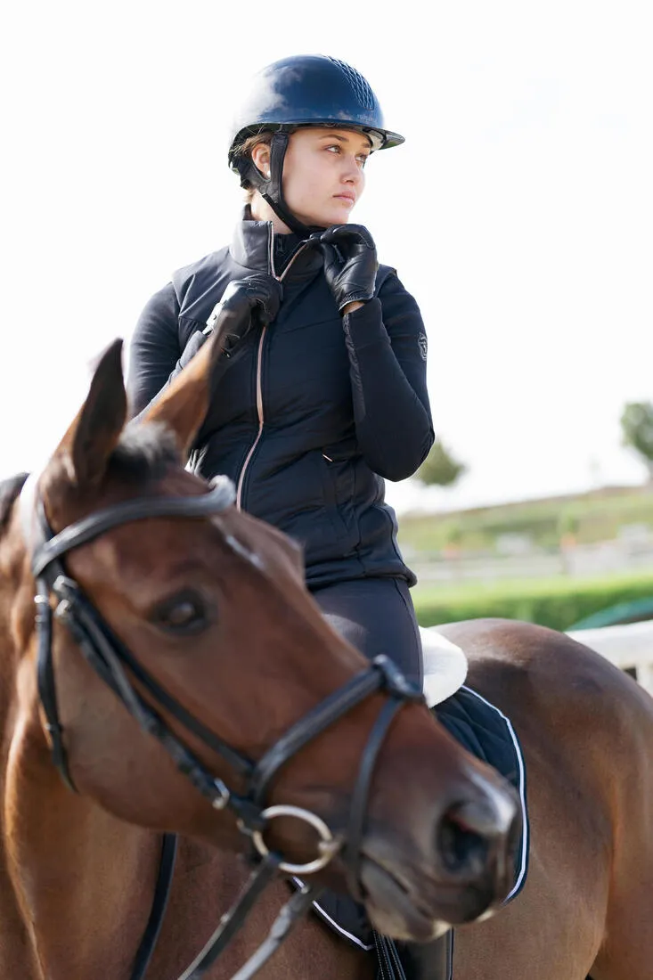 Women's Sleeveless Horse Riding Down Jacket 500 Zip