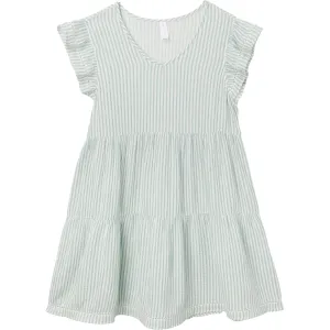 Womens Teal Stripe Gauze Dress
