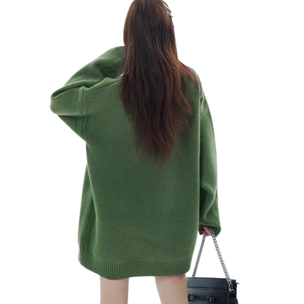 Women's Vintage Lettering Towel Embroidered Sweater
