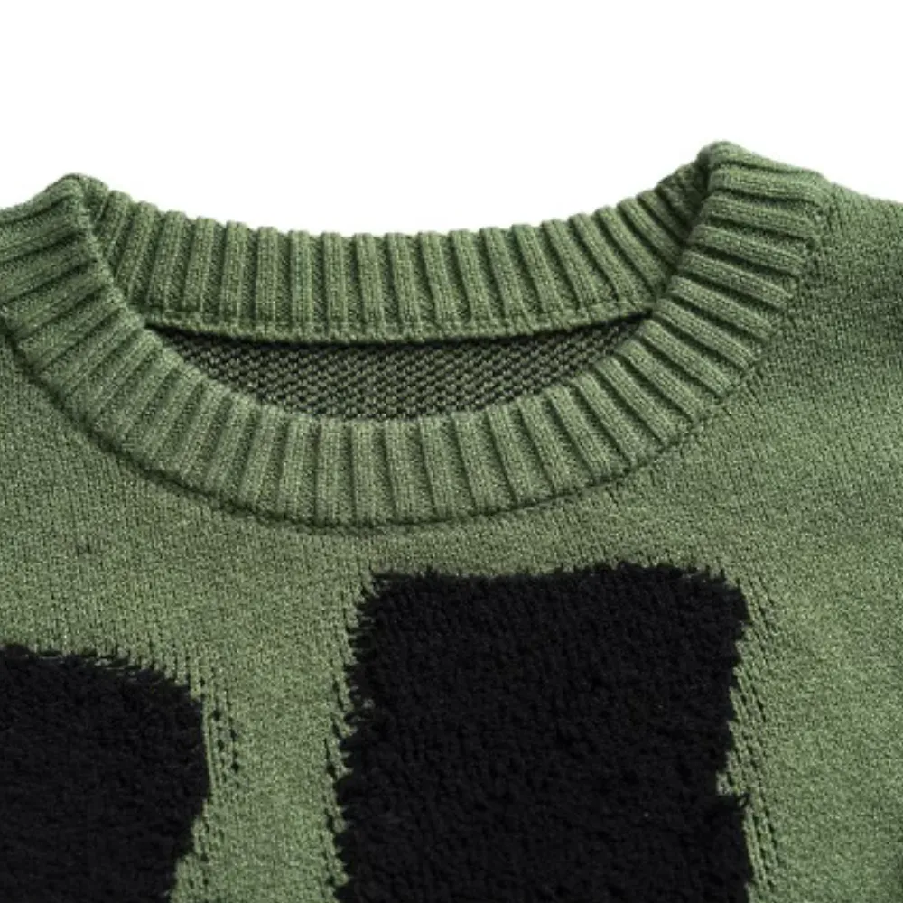 Women's Vintage Lettering Towel Embroidered Sweater
