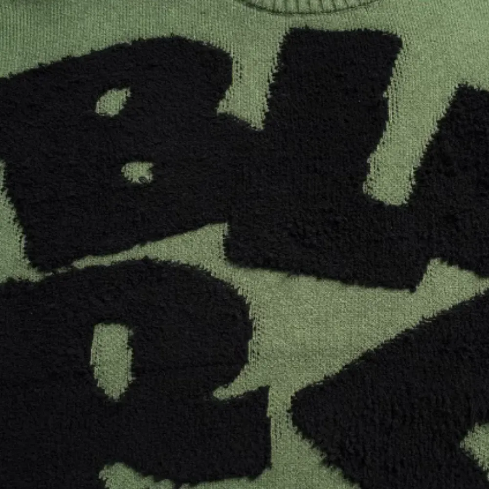 Women's Vintage Lettering Towel Embroidered Sweater