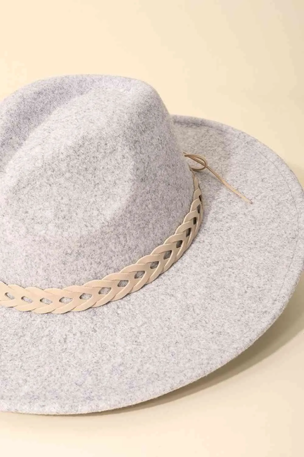 Woven Braided Strap Fedora