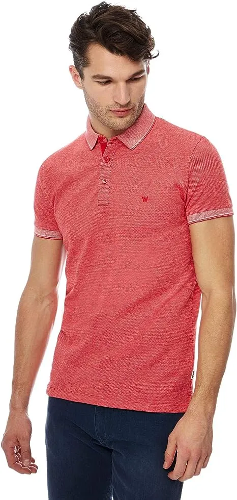 WRANGLER MEN'S RETRO MOD TIPPED PIQUE POLO