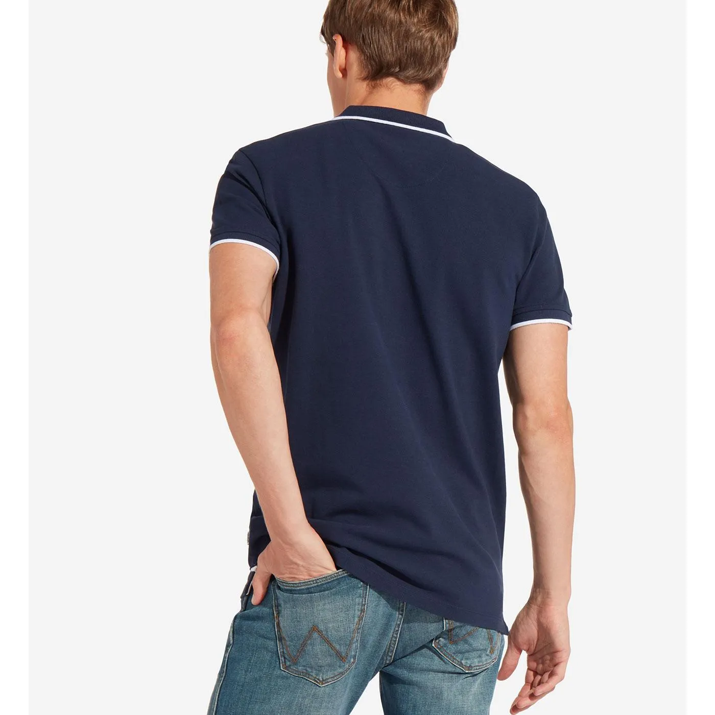 WRANGLER MEN'S RETRO MOD TIPPED PIQUE POLO