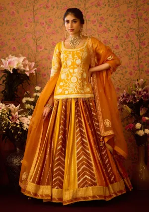 Yam golden yellow mustard lehenga set