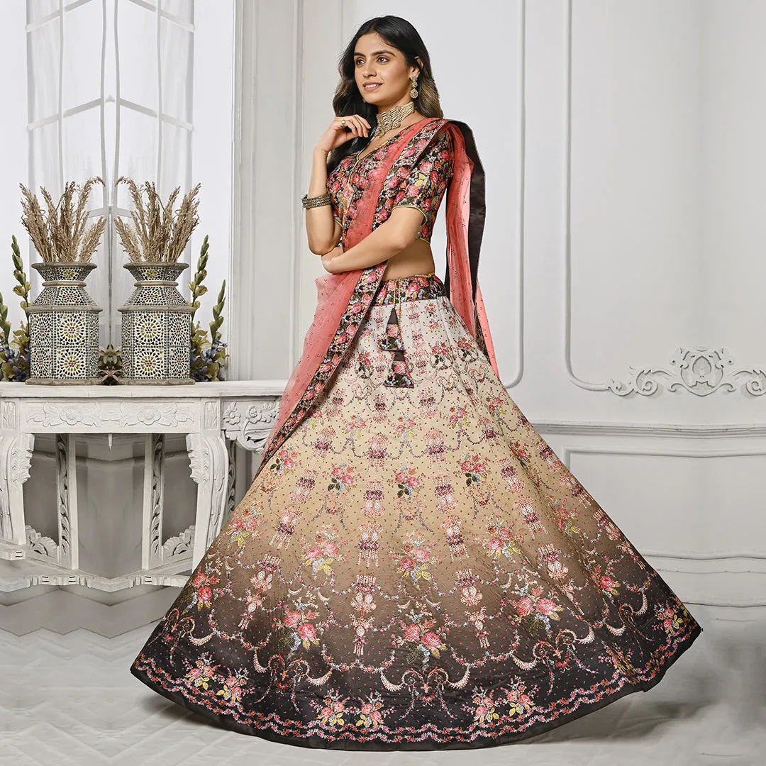 Zari Embroidered Fusion Festival Lehenga Set