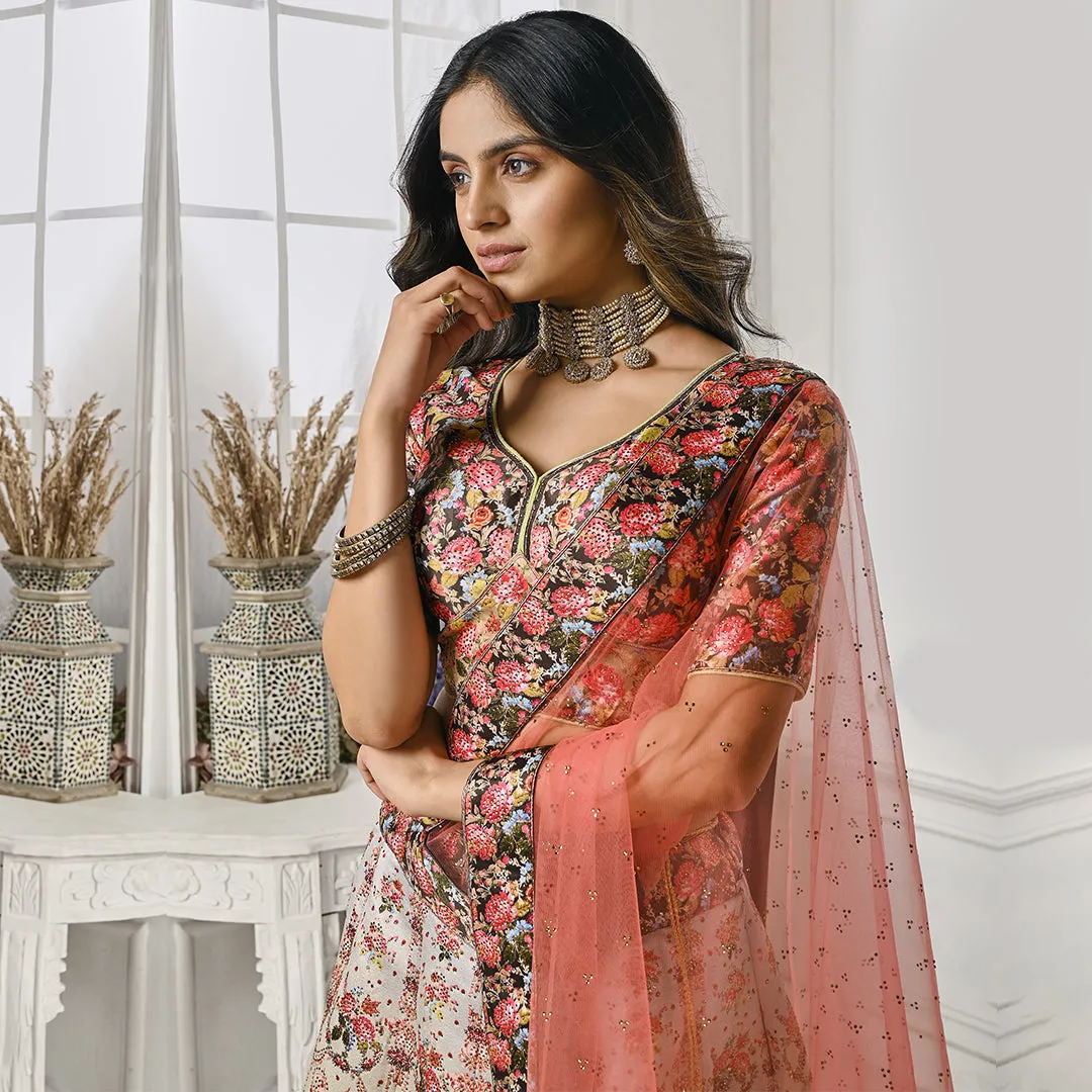 Zari Embroidered Fusion Festival Lehenga Set