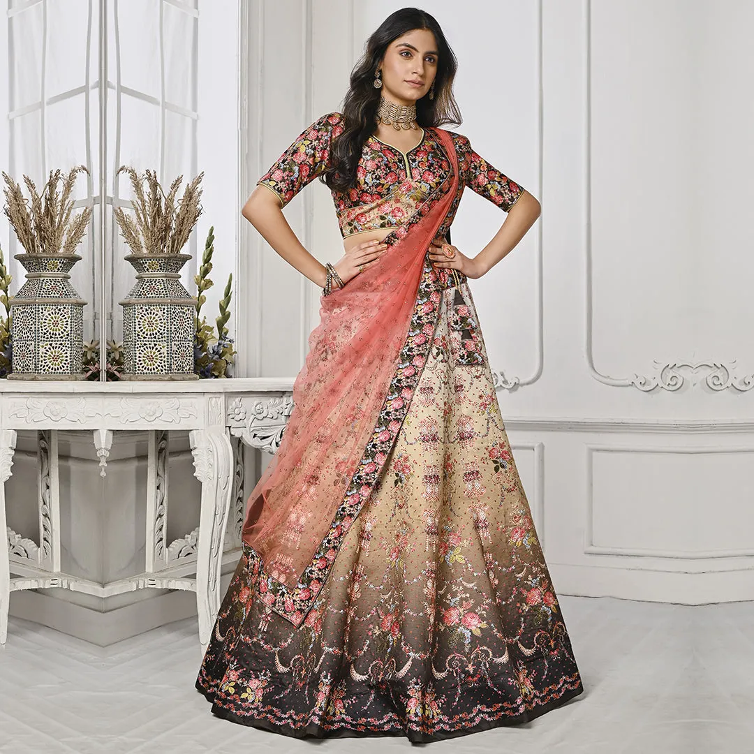Zari Embroidered Fusion Festival Lehenga Set