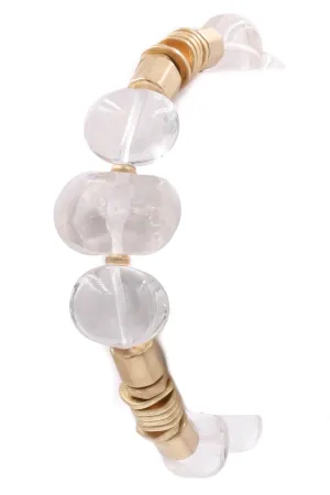 ZJL- The Madynn (stone and metal single bead stretch bracelet)